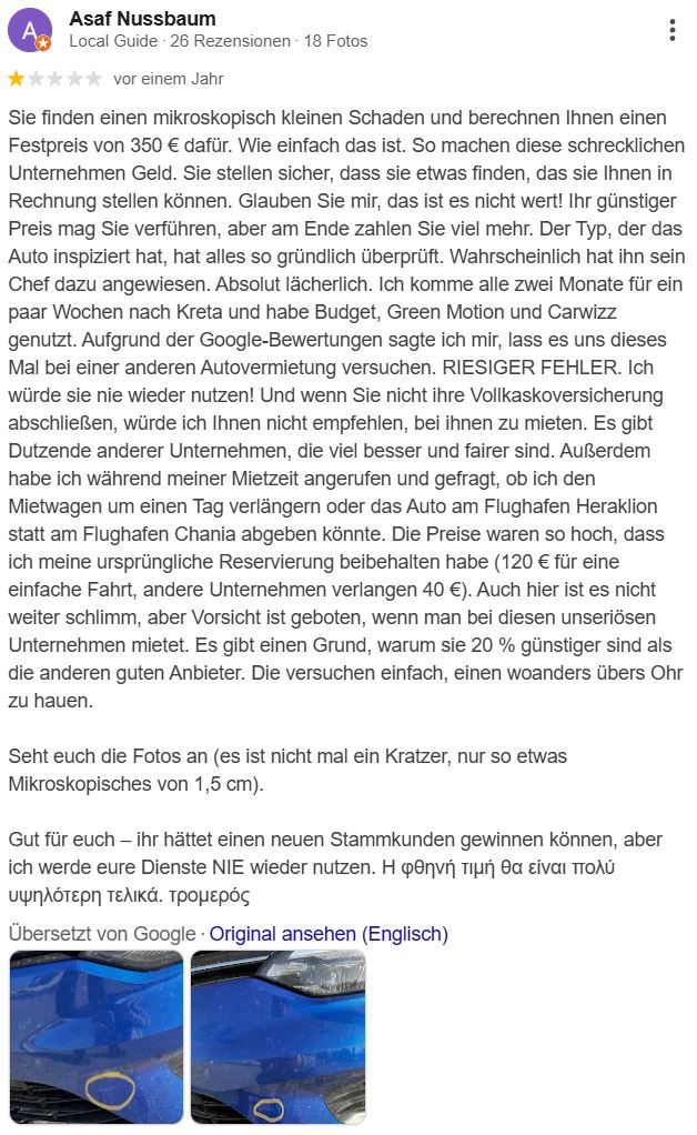 Centauro Google-Bewertung 2