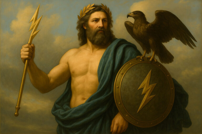 Gott Zeus Attribute und Symbole Darstellung