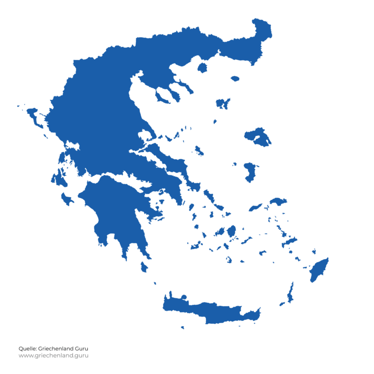 Griechenland Karte Umriss Silhouette Blau