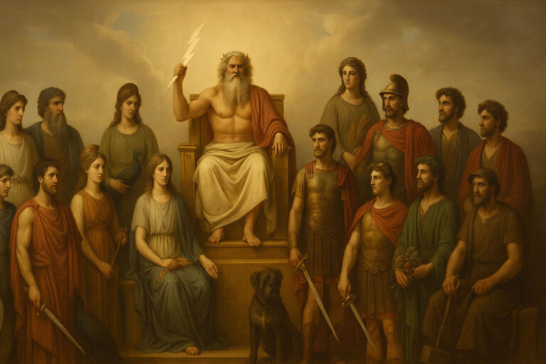 Zeus mit Geschwistern und Kindern